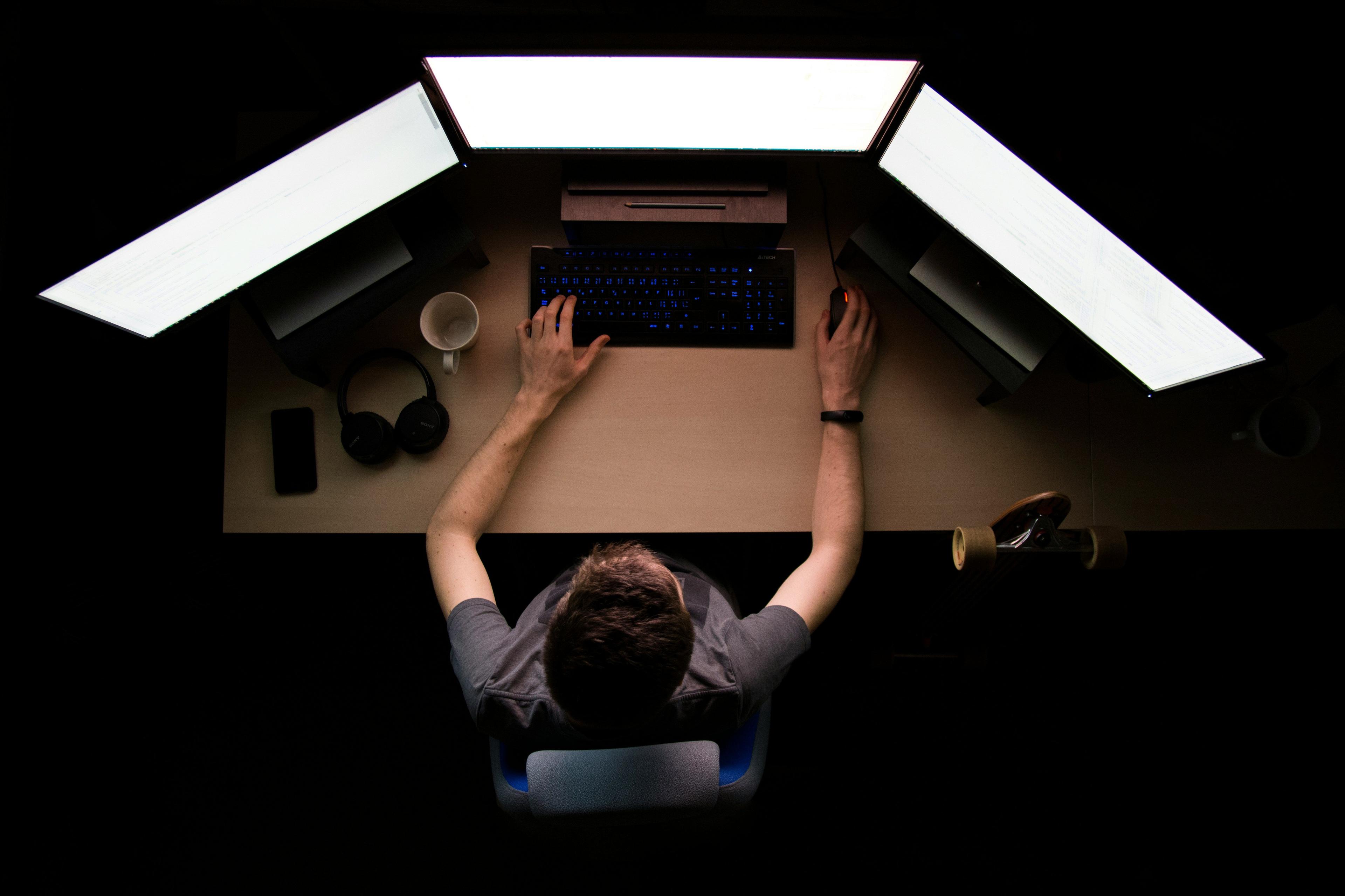 A boy working on computer